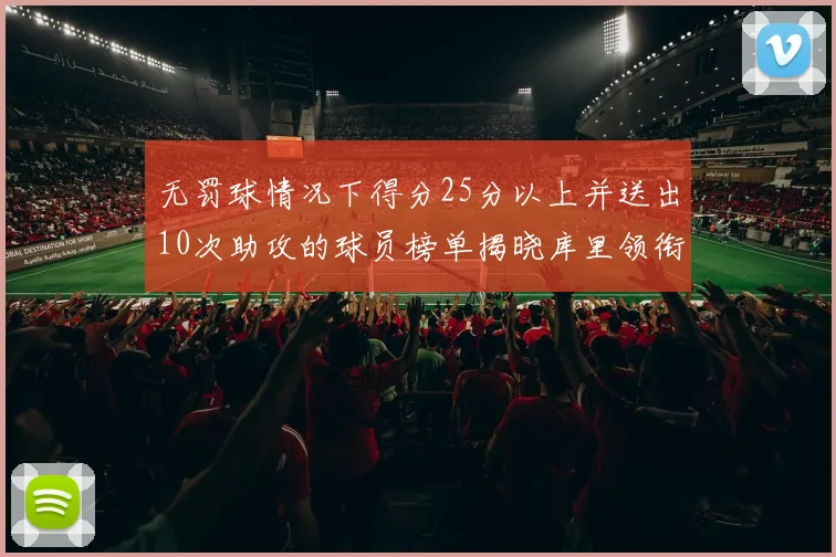 无罚球情况下得分25分以上并送出10次助攻的球员榜单揭晓库里领衔保罗紧随其后
